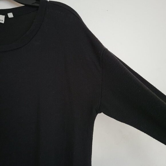 Wilfred Free Black Soft Knit Crewneck Long Sleeve Shift Sweater Dress Size Small - Picture 4 of 11
